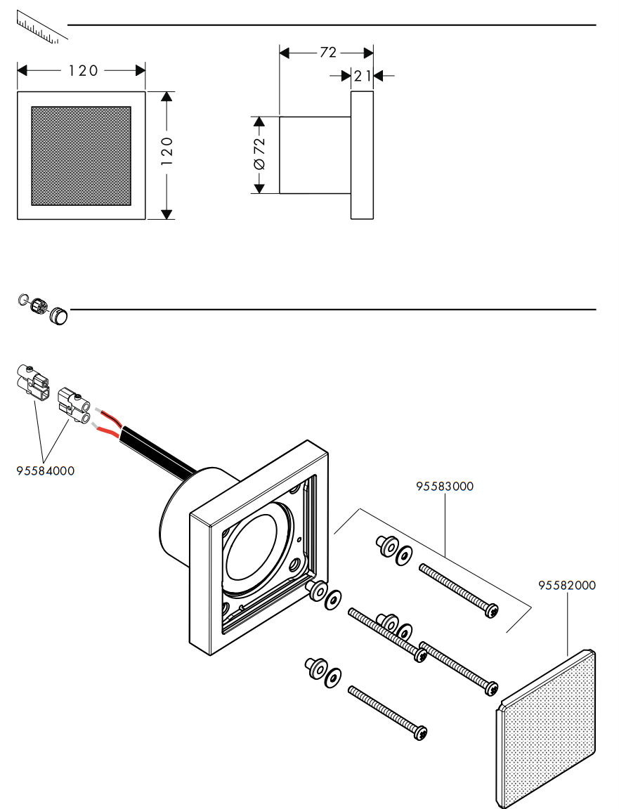 AXOR Starck 40874000 Shower Collection Speaker - Figure