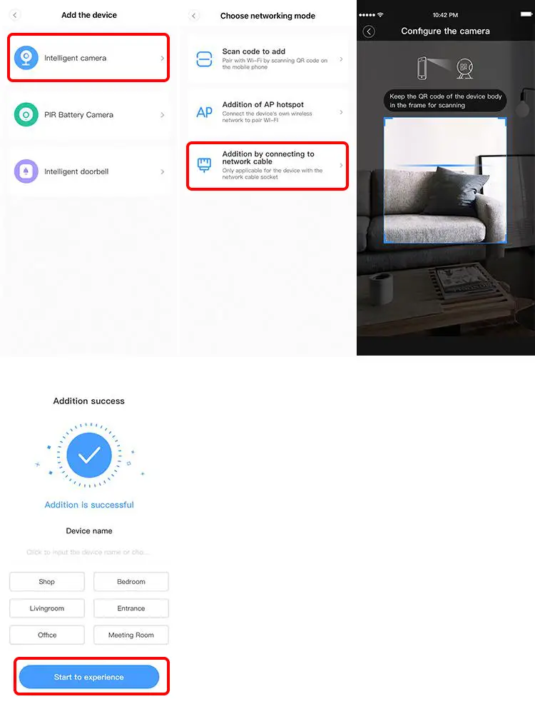 Addition by connection to network cable (Only support Lan port device)