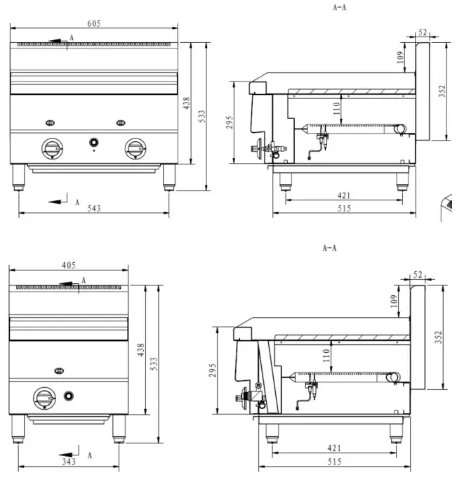 Adexa 6G-TRG40 Gas Griddle - parts