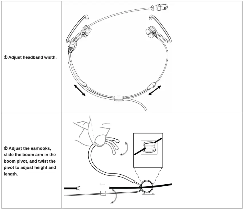 Adjusting the Headband and Microphone