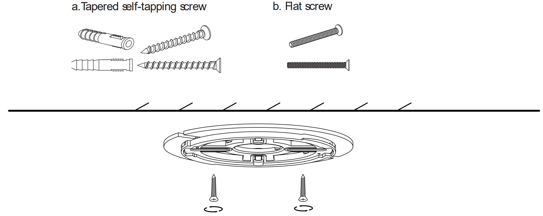 Anmaice CPX008A 12in Flush Mount Led Ceiling Light Fixtures - hanging plate