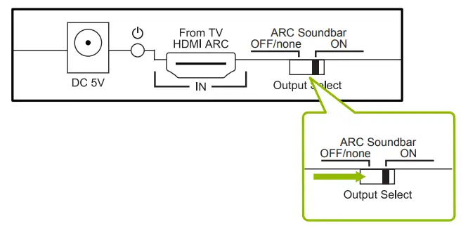 Avantree HAX05 HDMI ARC Audio Converter - switch