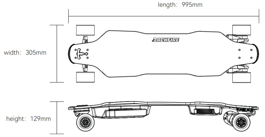 BACKFIRE Zealot X Belt Drive Electric Skateboard - SPECIFICATIONS 3