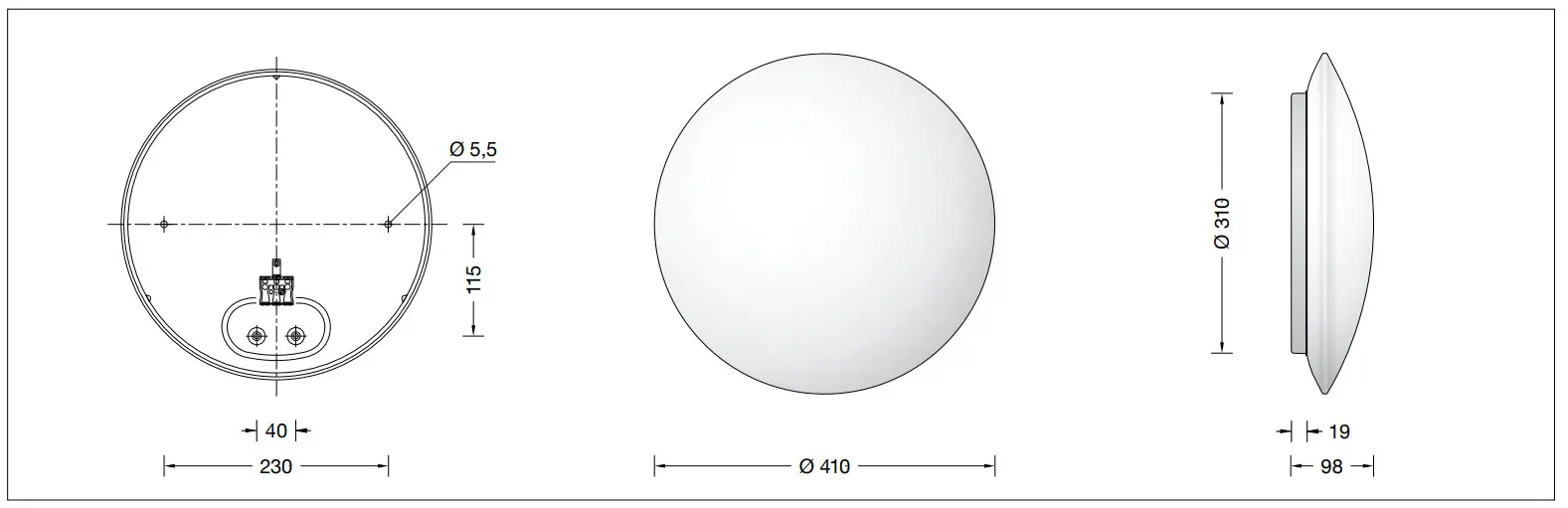 BEGA 50 465 Ceiling and Wall Luminaire for Indoor - indoor
