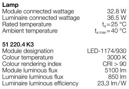 BEGA 51220.4 Wall Luminaire - Specs