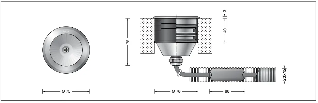 BEGA 99 396 Outdoor Recessed Lighting Aluminum