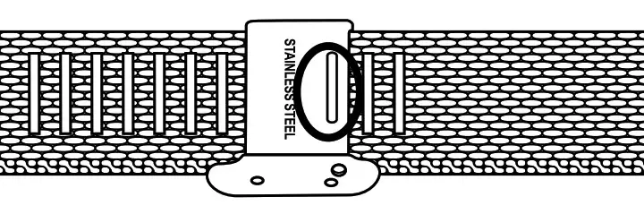 BERNY MS18-SSRW-HSS Stainless Steel Mesh Watch Band for Mens and Women - fig 4