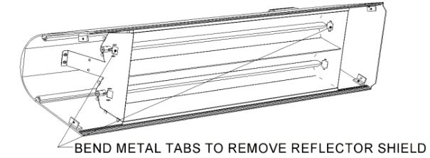 BIG ASS FANS BAFCF60240B Obsidian Electric Outdoor Heater - Bend the metal tabs to remove the small