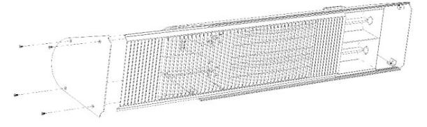 BIG ASS FANS BAFCF60240B Obsidian Electric Outdoor Heater - Remove screws from the left side of the heater