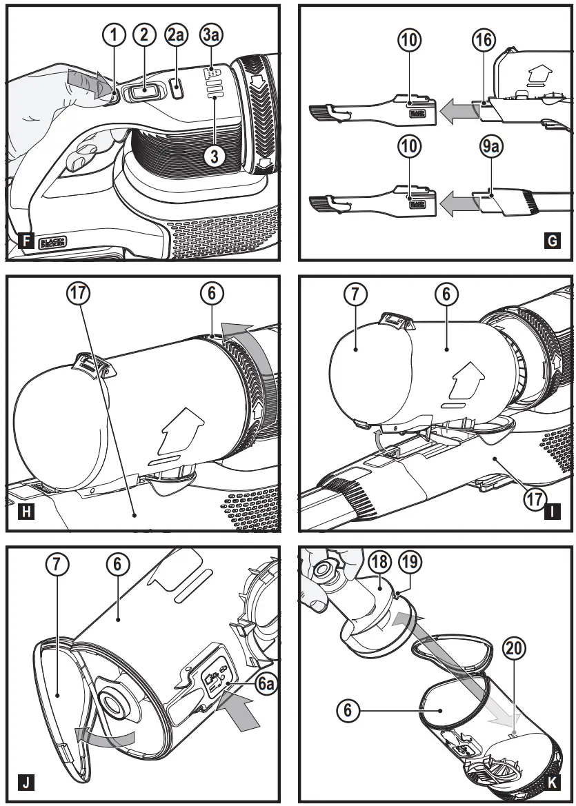 BLACKplusDECKER BHFEV362D Series Stick Vacuum Cleaner - Figure 3