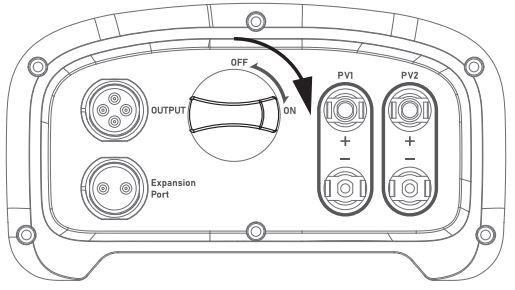 BLUETTI D300S PV Voltage Step Down Module User Manual - Turn the main switch from OFF to ON to activate the solar charging system