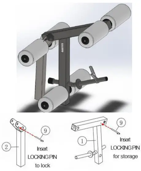 BODYCRAFT F711 Leg Extension or Curl Attachment - Parts Exploded View 1