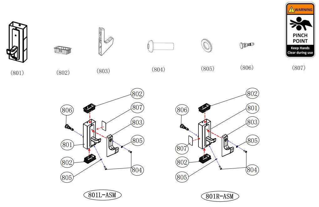 BODYCRAFT F733 Extra Bar Catch Set - Parts List 1