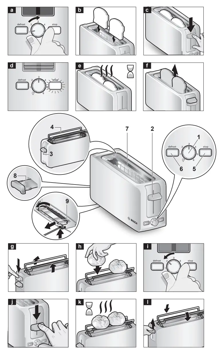 BOSCH TAT6A113 Compact 2 Slice Toaster - fig 2