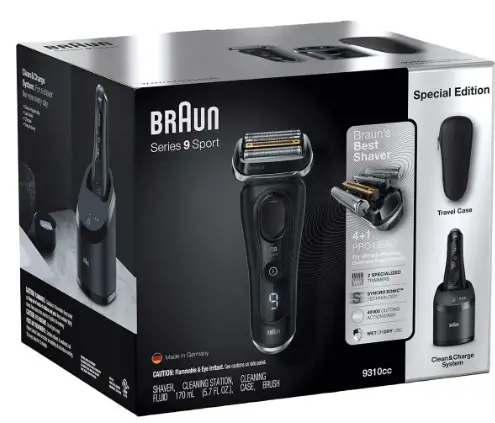 BRAUN 9310cc Sport Shaver with Clean and Charge System
