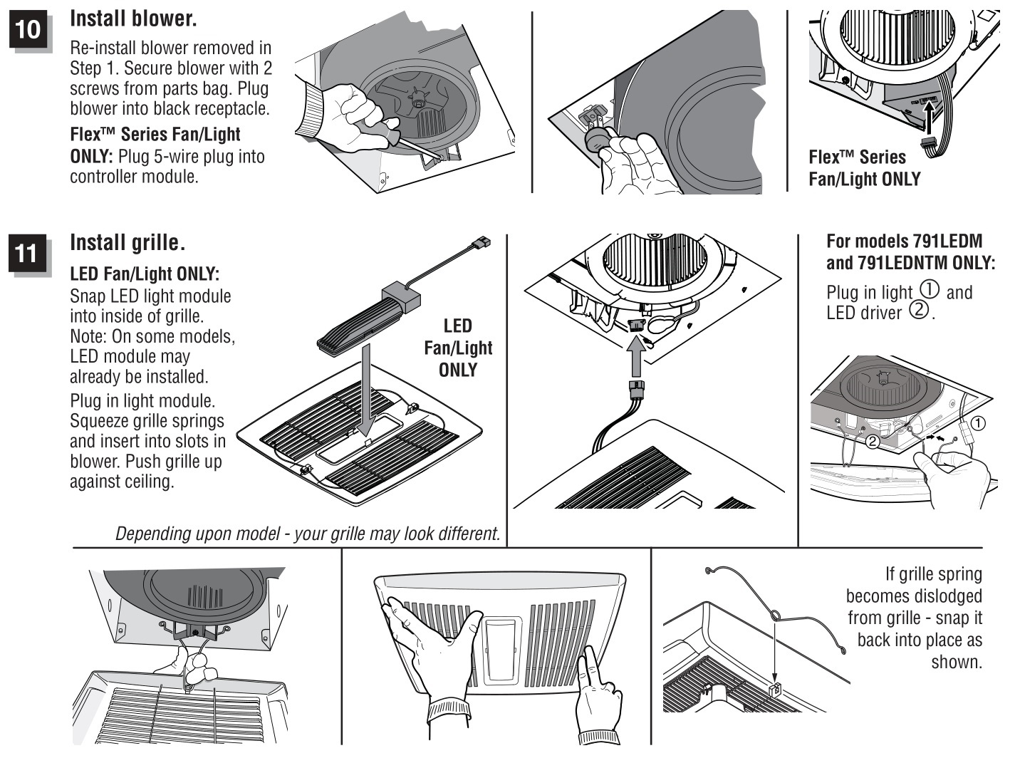 BROAN-NuTone Roomside Flex Series Fan-Light - ALL INSTALLATIONS 2