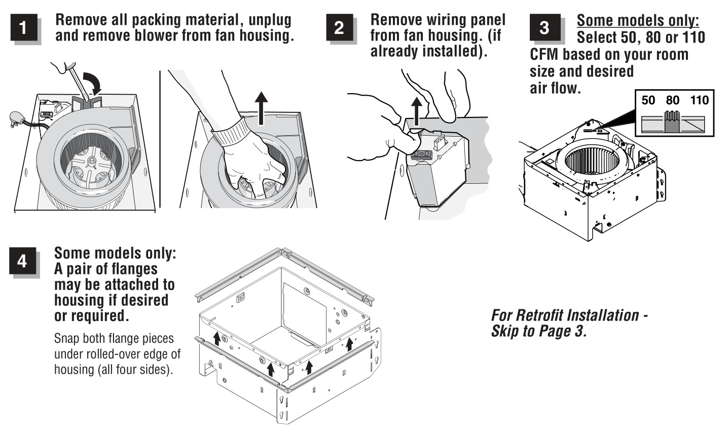 BROAN-NuTone Roomside Flex Series Fan-Light - ALL INSTALLATIONS