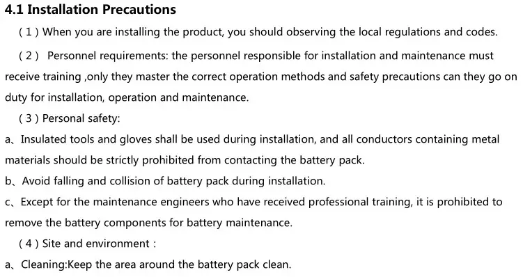 BSL NEW ENERGY TECHNOLOGY CO LTD B-LFP-51.2-100PWTL Energy Storage Battery System - Installation Guide 1