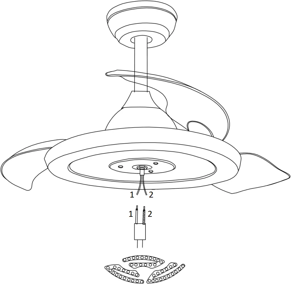 BellaDepot DC4262-W Retractable Ceiling Fan - d4