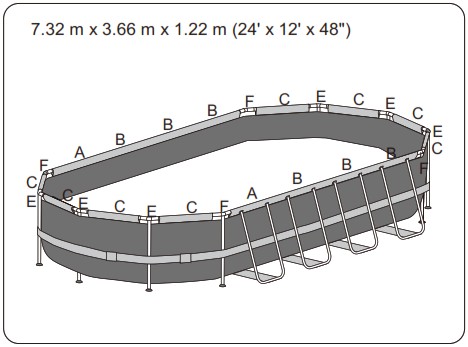 Bestway 56710 Power Steel Oval Frame Pool 549x274x122cm - Product Overview 4