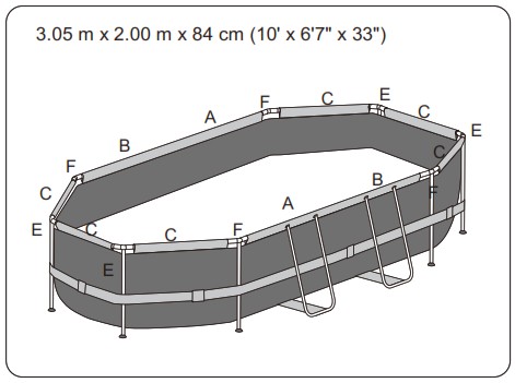 Bestway 56710 Power Steel Oval Frame Pool 549x274x122cm - Product Overview 7