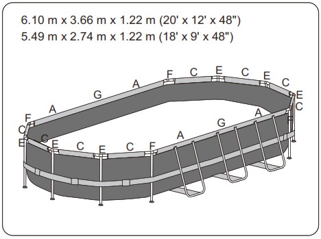 Bestway 56710 Power Steel Oval Frame Pool 549x274x122cm - Product Overview54