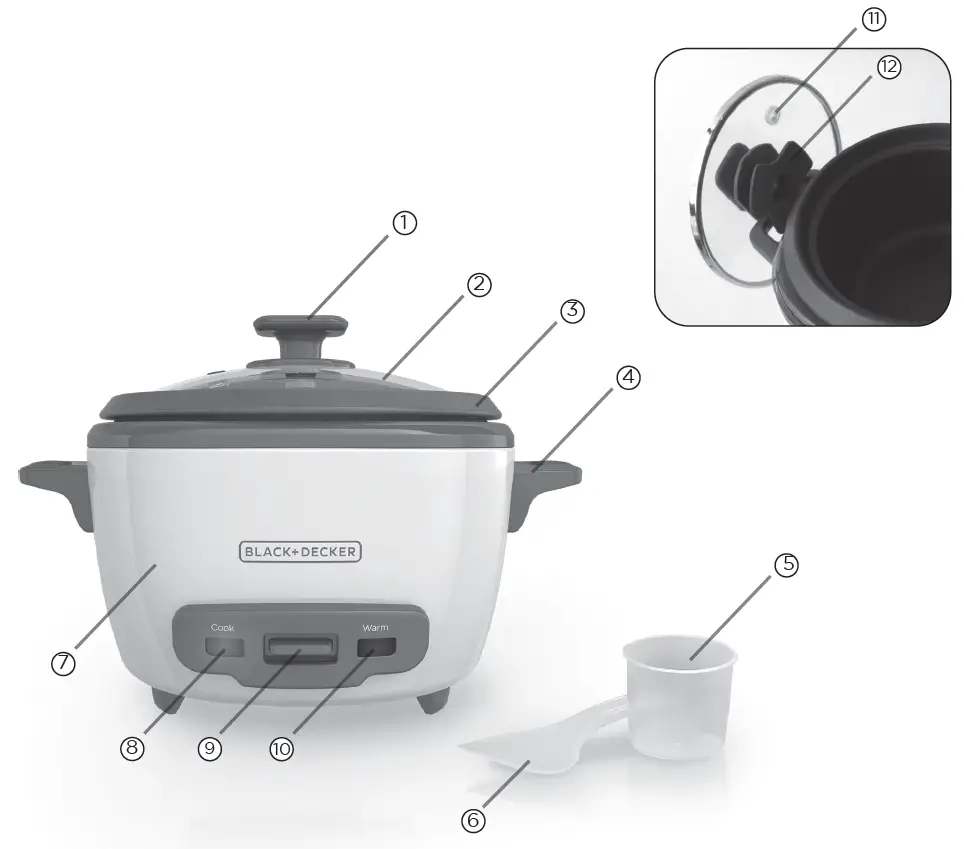 Black Decker RC514WG Rice Cooker 1