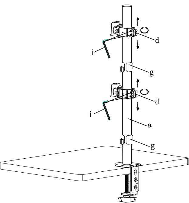 Bracwiser-MD7802-Dual-Vertical-Fully-Adjustable-Monitor-Arm-Stand-Mount-FIG-4