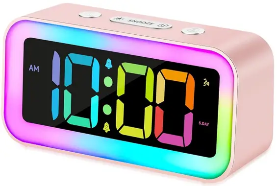 CADMOS CR2032 Colorful Light Alarm Clock -