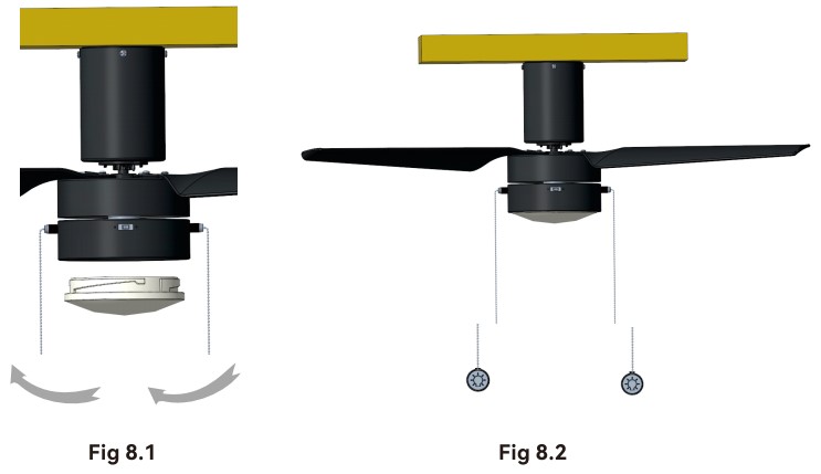 CARRO LCFP523N-L11-B2-1-FM Black Integrated LED Indoor Ceiling Fan - parts12