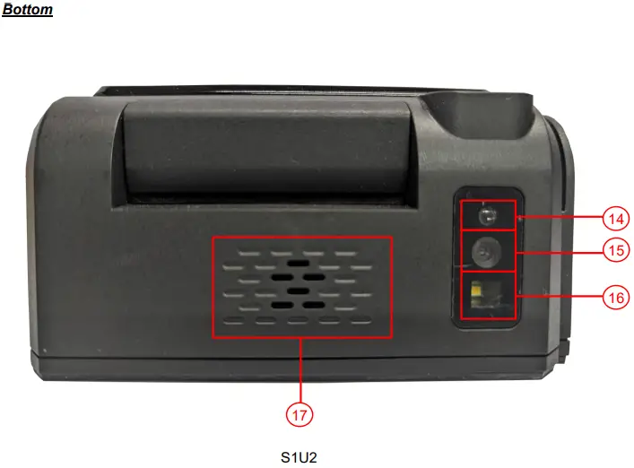 CASTLES TECHNOLOGY S1U2 POS Terminal - BottomCASTLES TECHNOLOGY S1U2 POS Terminal - Bottom
