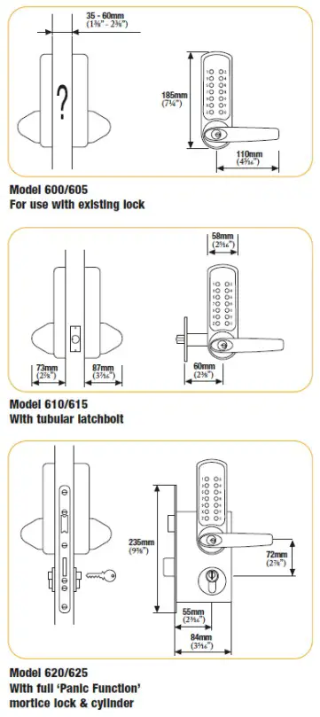 CODELOCKS CL600 Series Push Button Mechanical Heavy Duty - parts7