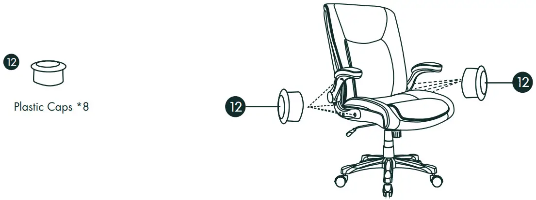 COLAMY 5309 Big and Tall Office Chair 400lbs - Plastic Caps