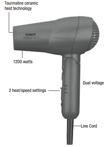 CONAIR-263SR-MiniPRO-Hair-Dryer-FIG-5
