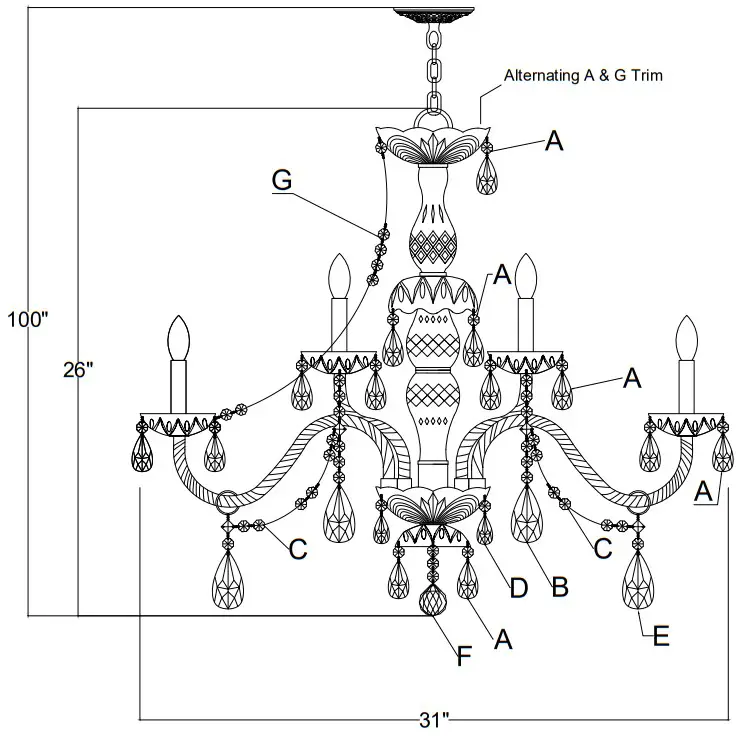 CRYSTORAMA 1135-PB-CL-MWP 12 Light Chandelier - fig 1