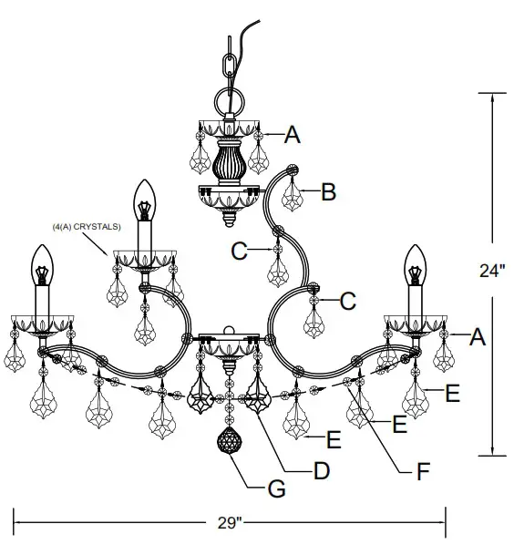 CRYSTORAMA 4456-GA-CL-MWP 12 Light Chandelier