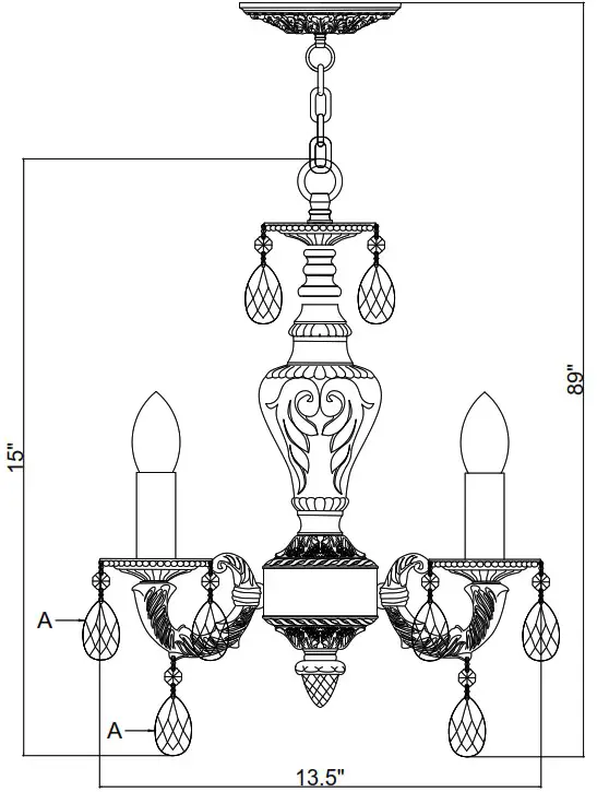 CRYSTORAMA 5024VBCLSAQ Paris Market 4 Light Crystal Mini Chandelier - Cover
