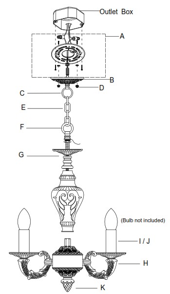 CRYSTORAMA 5024VBCLSAQ Paris Market 4 Light Crystal Mini Chandelier - Part Number