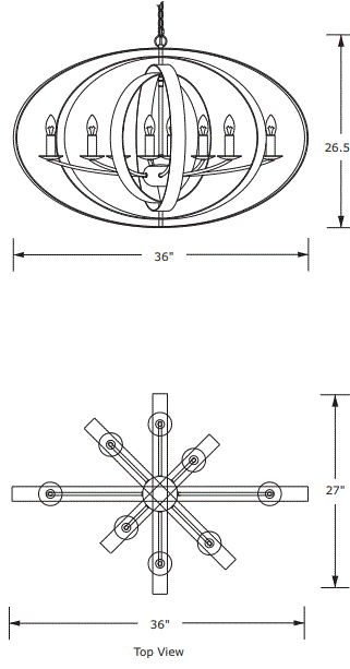 CRYSTORAMA 588-MT-GA 8 Light Oval Chandelier-FIG1