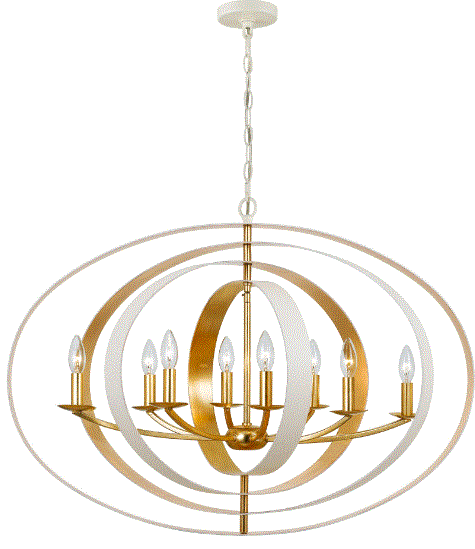 CRYSTORAMA 588-MT-GA 8 Light Oval Chandelier-PRODUCT