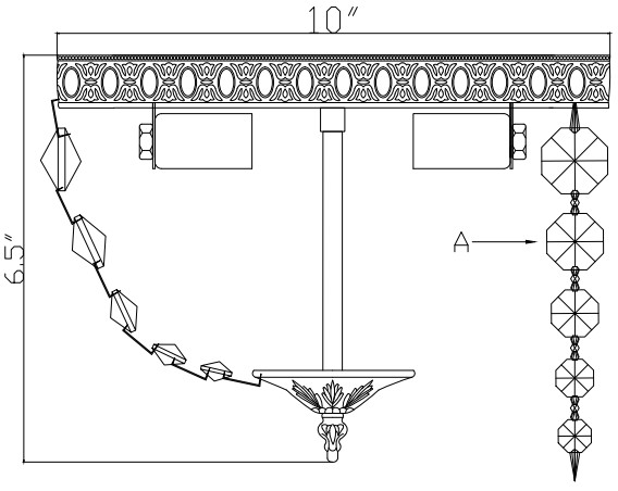 CRYSTORAMA 710 EB CL S Two Light Ceiling Mount -