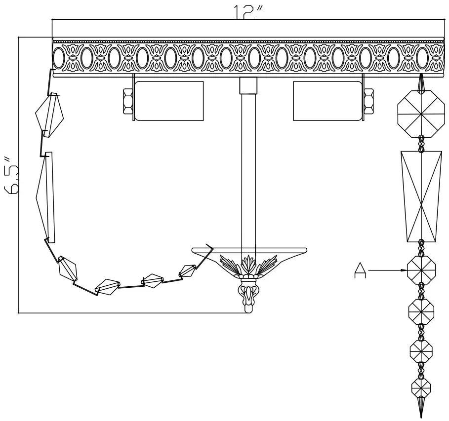 CRYSTORAMA 712 OB CL I Three Light Ceiling Mount