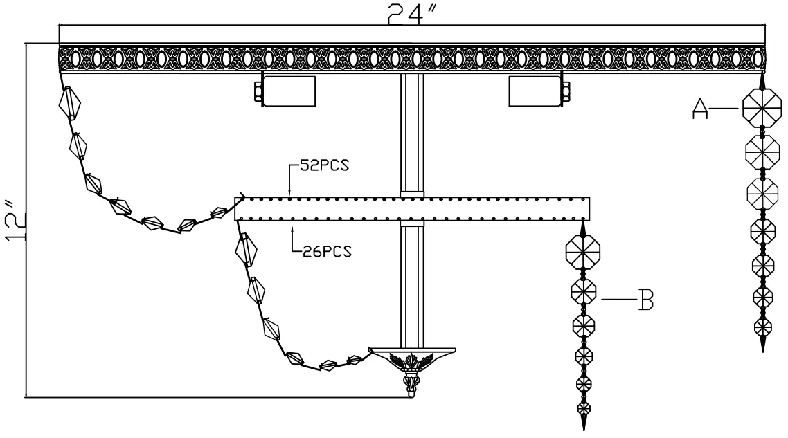 CRYSTORAMA 724 OB CL S Six Light Ceiling Mount - Crystal Sets