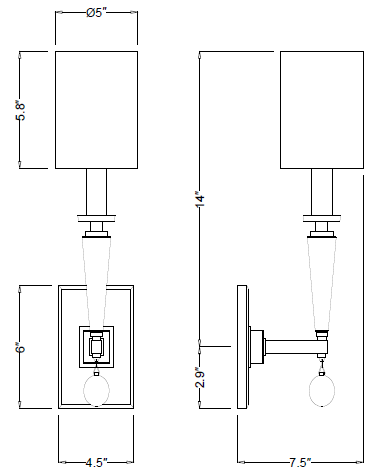 CRYSTORAMA 8101-PN Paxton One Light Wall Mount fig-1