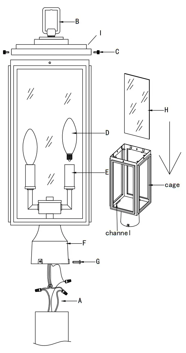CRYSTORAMA BYR80109MK Three Light Outdoor Post Mount - fig 2