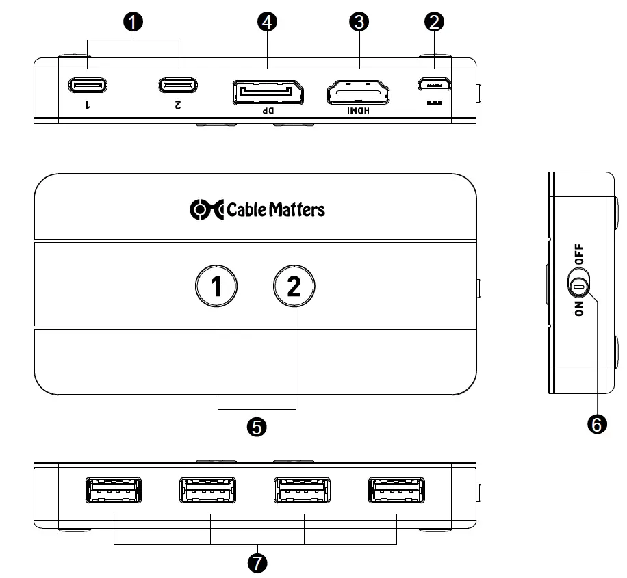Cable Matters 201085 USB-C KVM Switch for 2 Computers 1