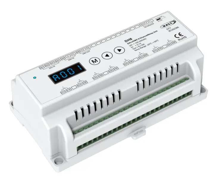 DALI DH8 DMX 8 Channel Relay Unit