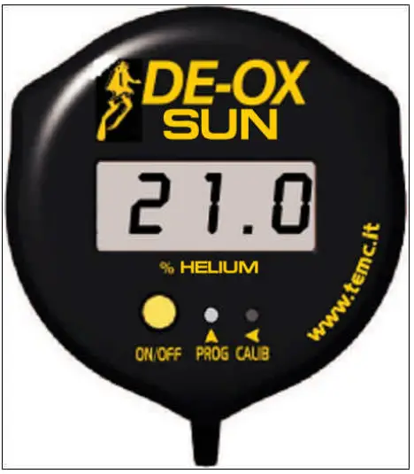 DE OX SUN Helium Analyzer with Alarm - General Specifications