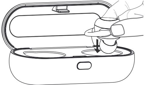 DENVER True Wireless TWE-50 TWS Earbuds - Charging the ear-buds