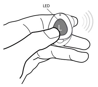 DENVER True Wireless TWE-50 TWS Earbuds - Press only L for 2s to turn on